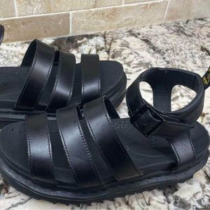 Dr. Marten’s Blaire Brando Leather Strap Sandals - Size 37 EU, 6 US - BLACK